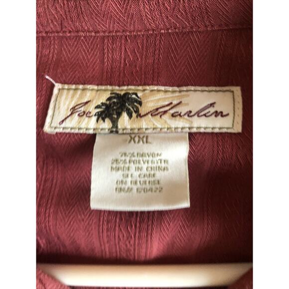 Joe Marlin Mens Casual Rust Red Short Sleeve Button Down XXL Rayon Blend - Picture 2 of 7